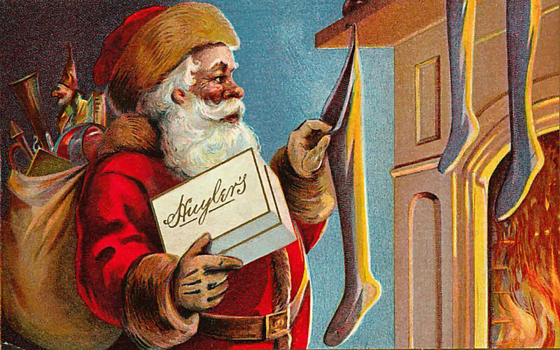 Santa Claus with Sack — Red, Festive, Night