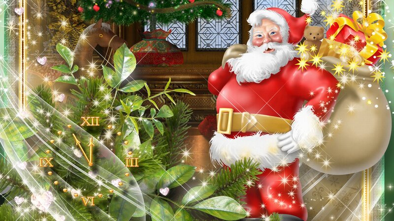 Santa Claus with Sack — Red, Festive, Winter