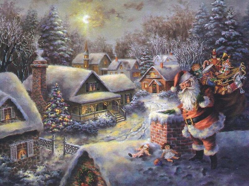 Santa Claus with Sack — White