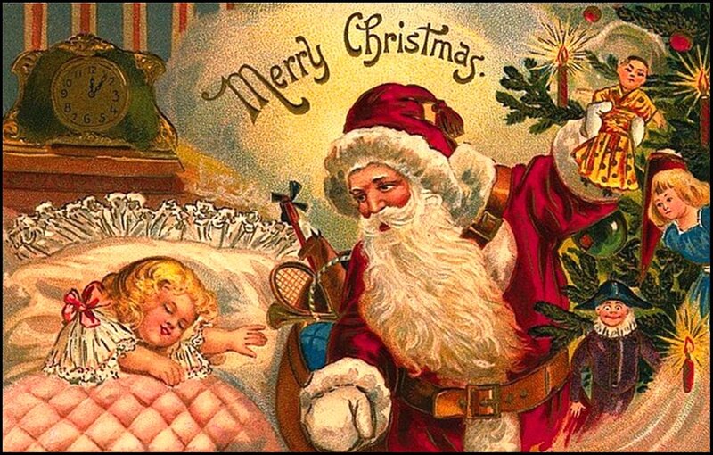 Santa Claus with Sleeping Child