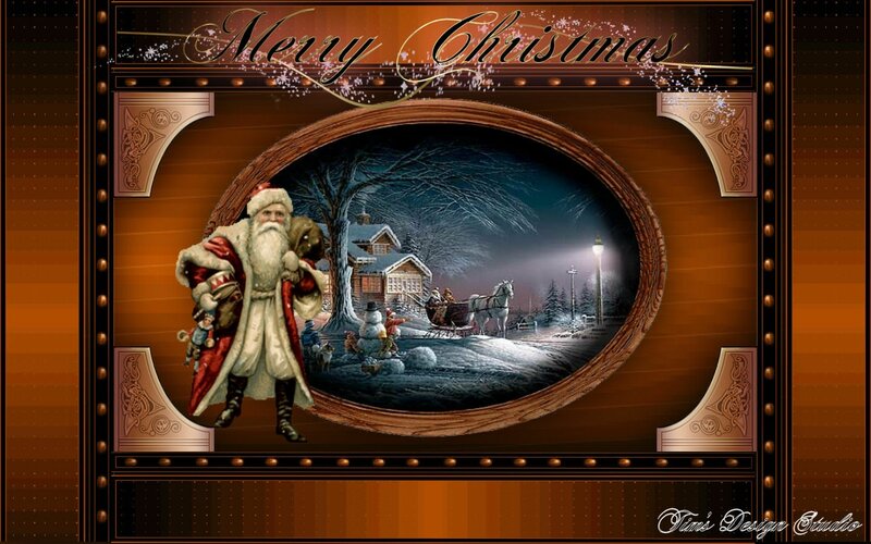 Santa Claus with Sleigh — Brown