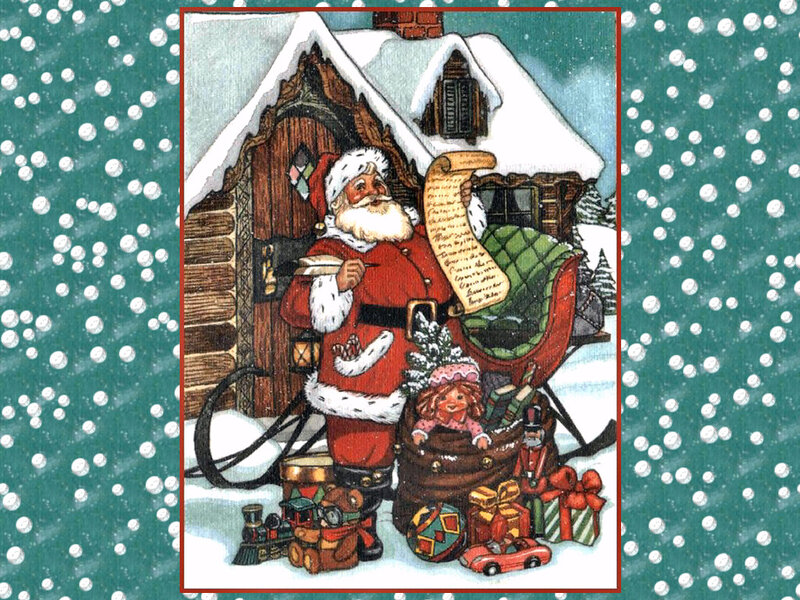 Santa Claus with Sleigh — Red