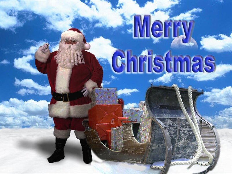 Santa Claus with sleigh