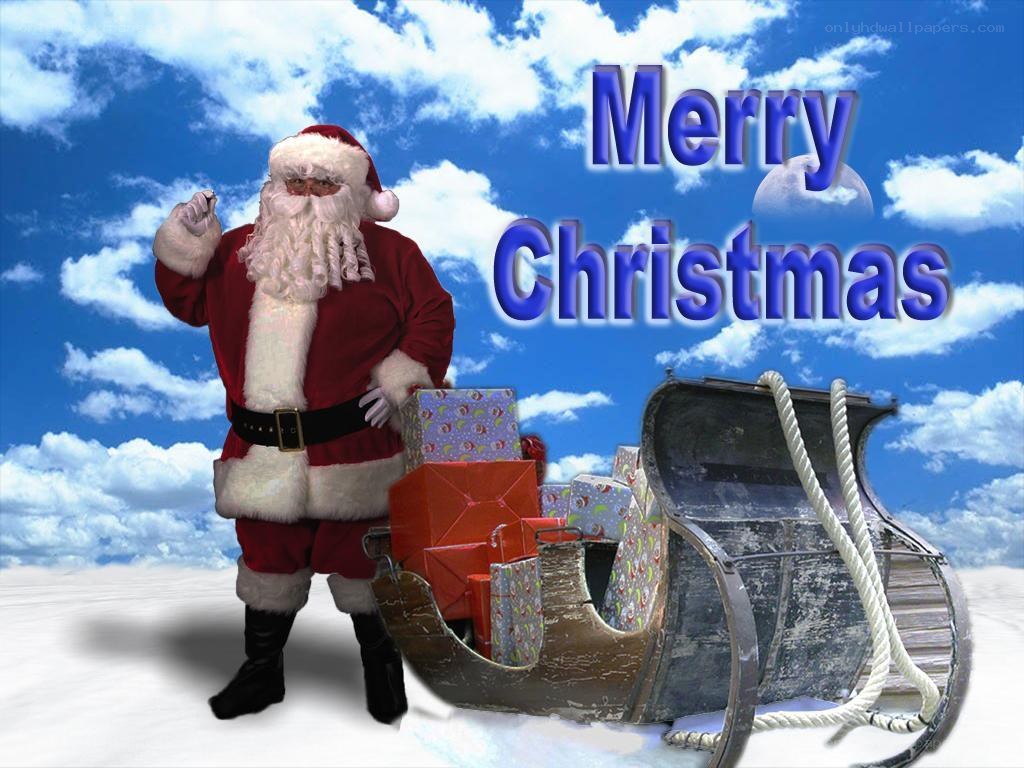 Santa Claus with sleigh