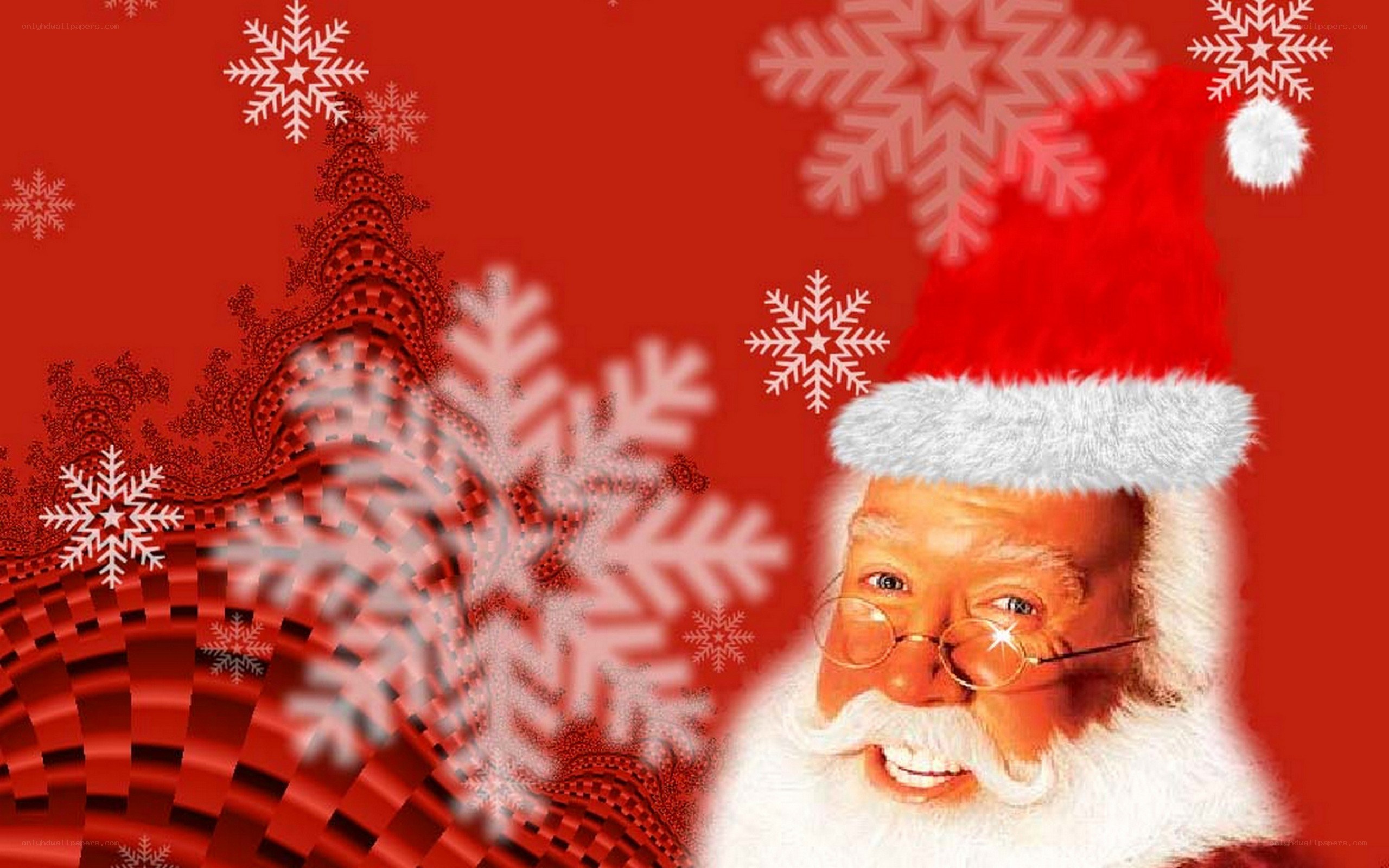 Santa Claus with snowflakes