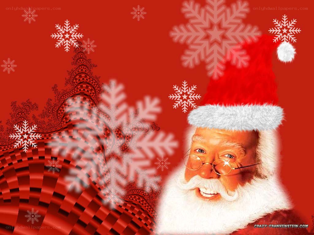 Santa Claus with snowflakes