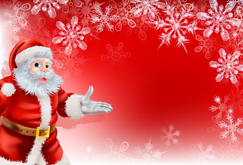 Santa Claus with Snowflakes — Red