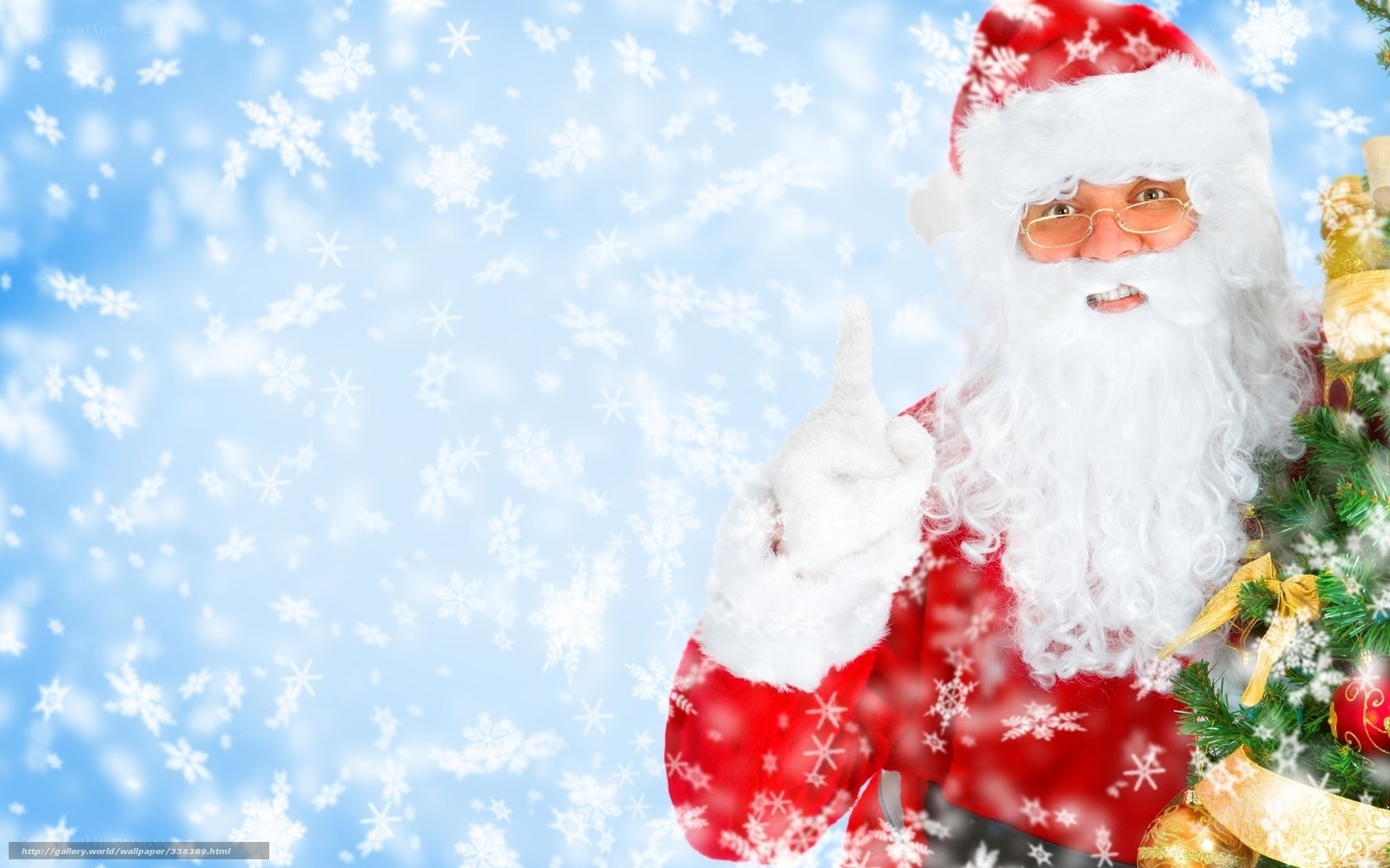 Santa Claus with snowflakes