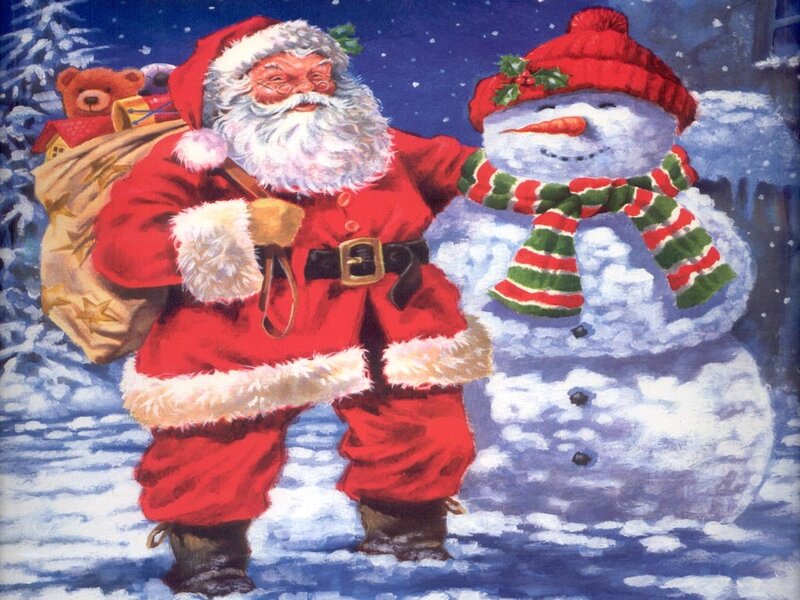 Santa Claus with Snowman