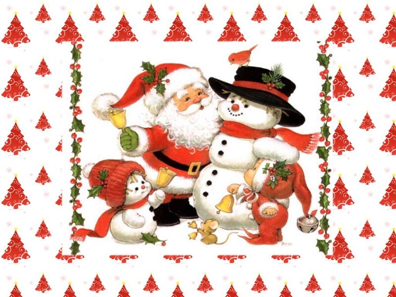 Santa Claus with Snowmen