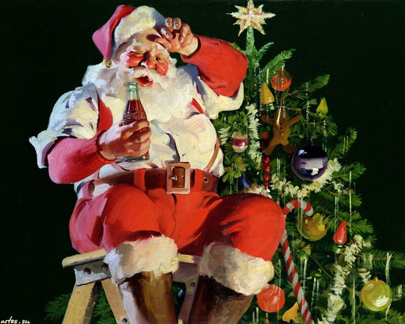 Santa Claus with Soda — Red