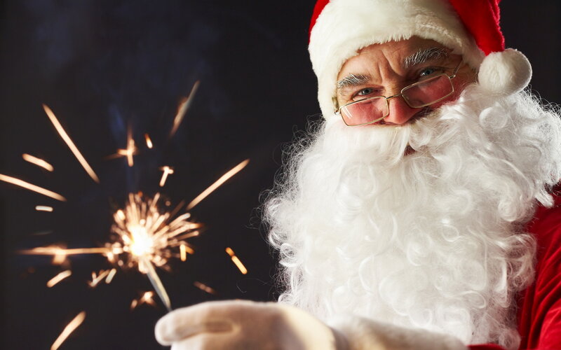 Santa Claus with Sparkler — Red