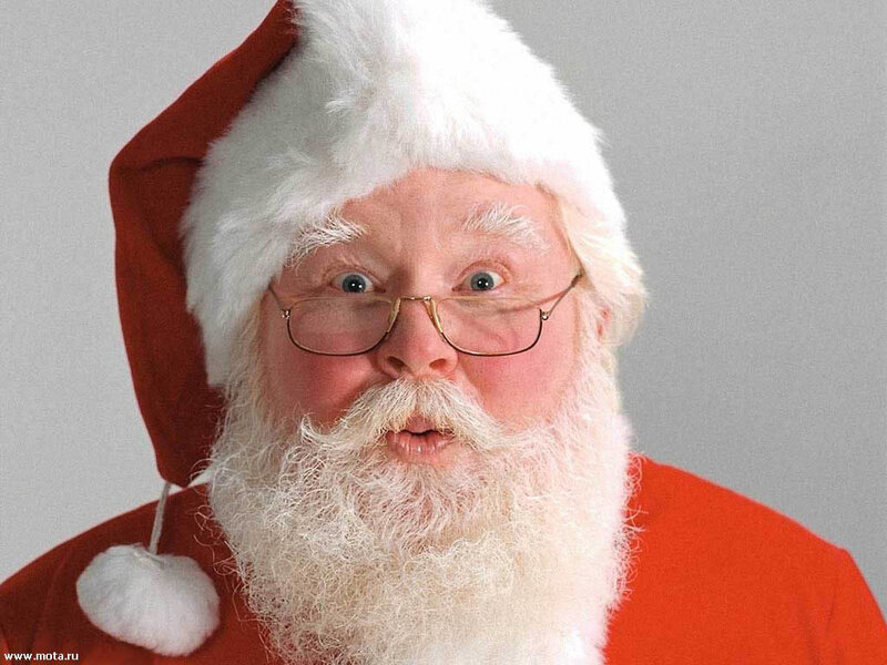 Santa Claus with surprised expression