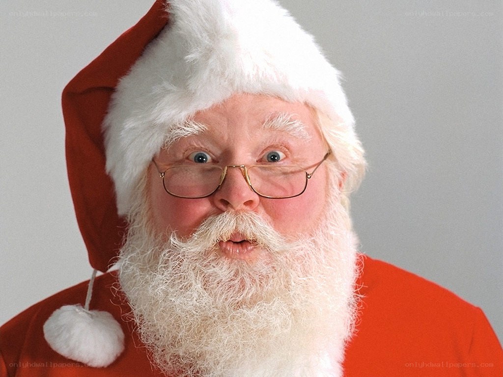 Santa Claus with surprised expression