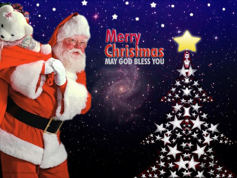 Santa Claus with Teddy Bear — Red