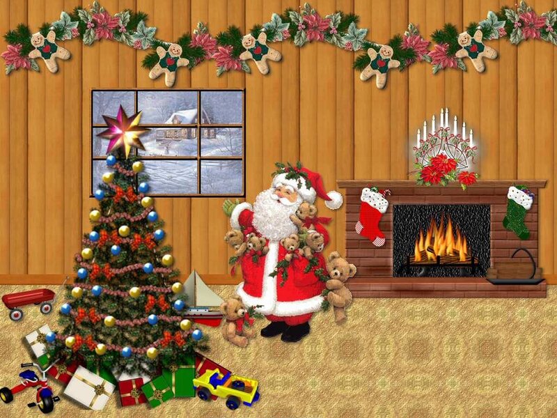 Santa Claus with Teddy Bears