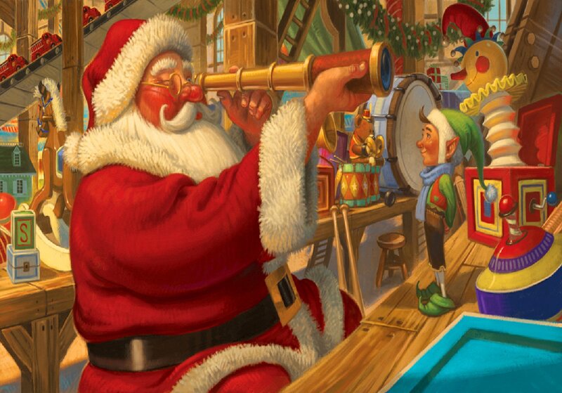 Santa Claus with Telescope