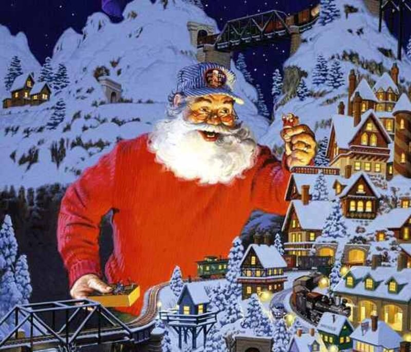 Santa Claus with Toy Train