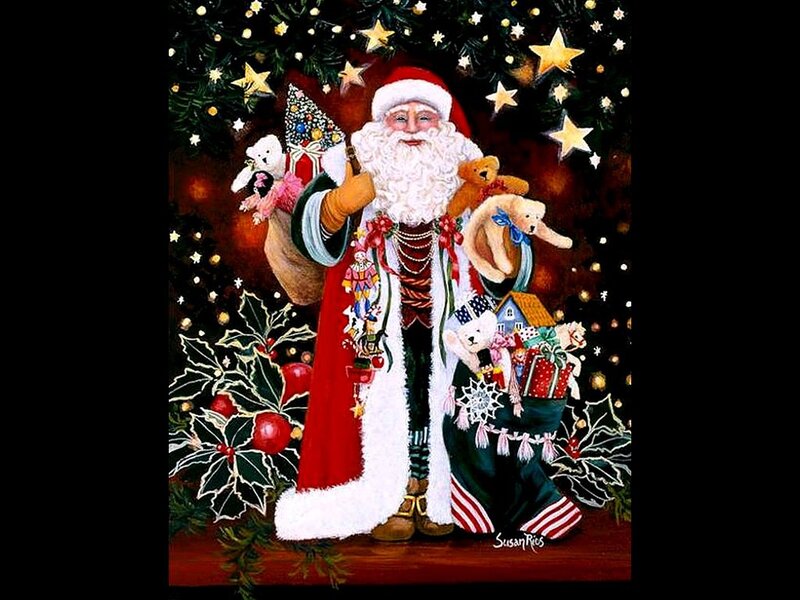 Santa Claus with Toys — Red, Festive