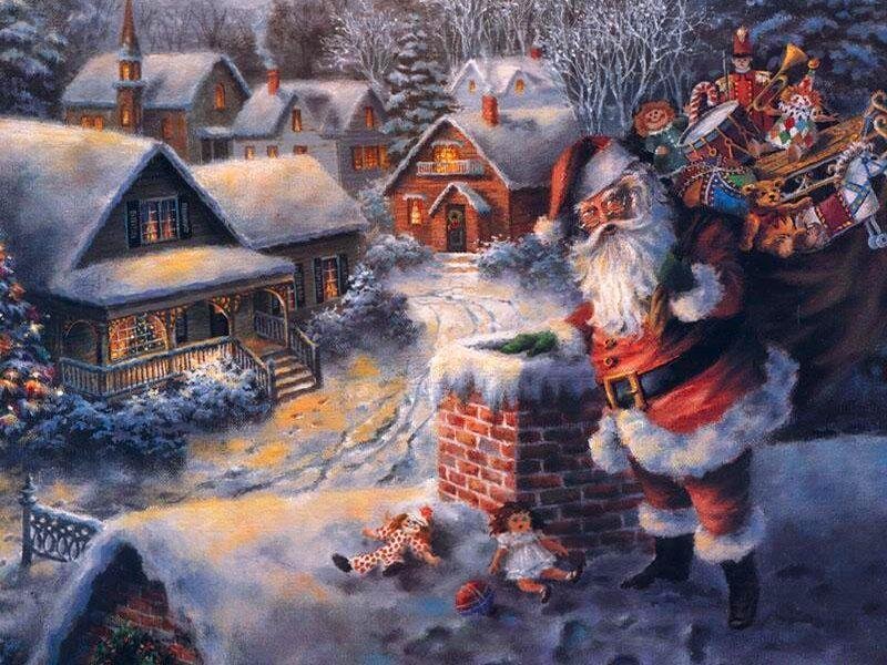 Santa Claus with Toys — Red