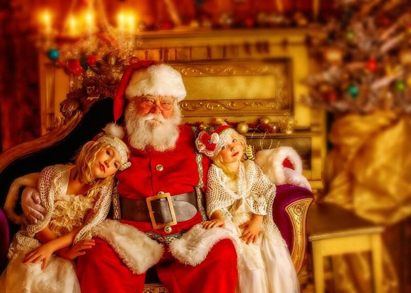 Santa Claus with Two Girls