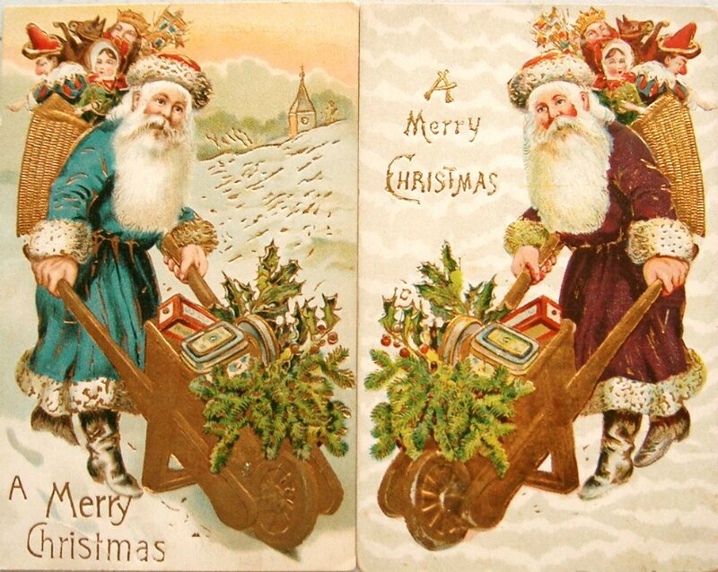 Santa Claus with Wheelbarrow