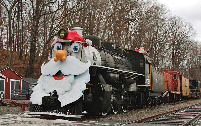 Santa-decorated Train