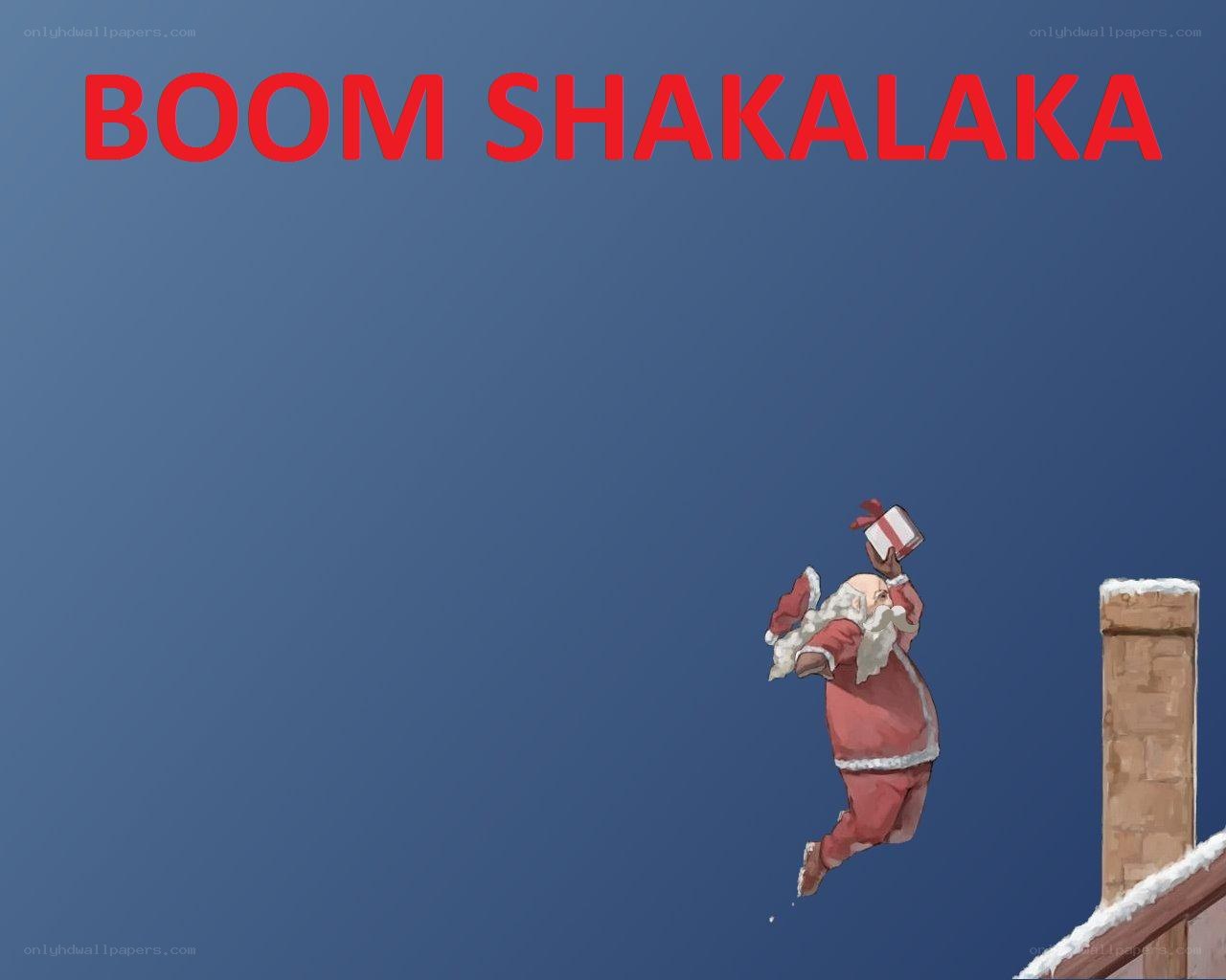 Santa falling from roof