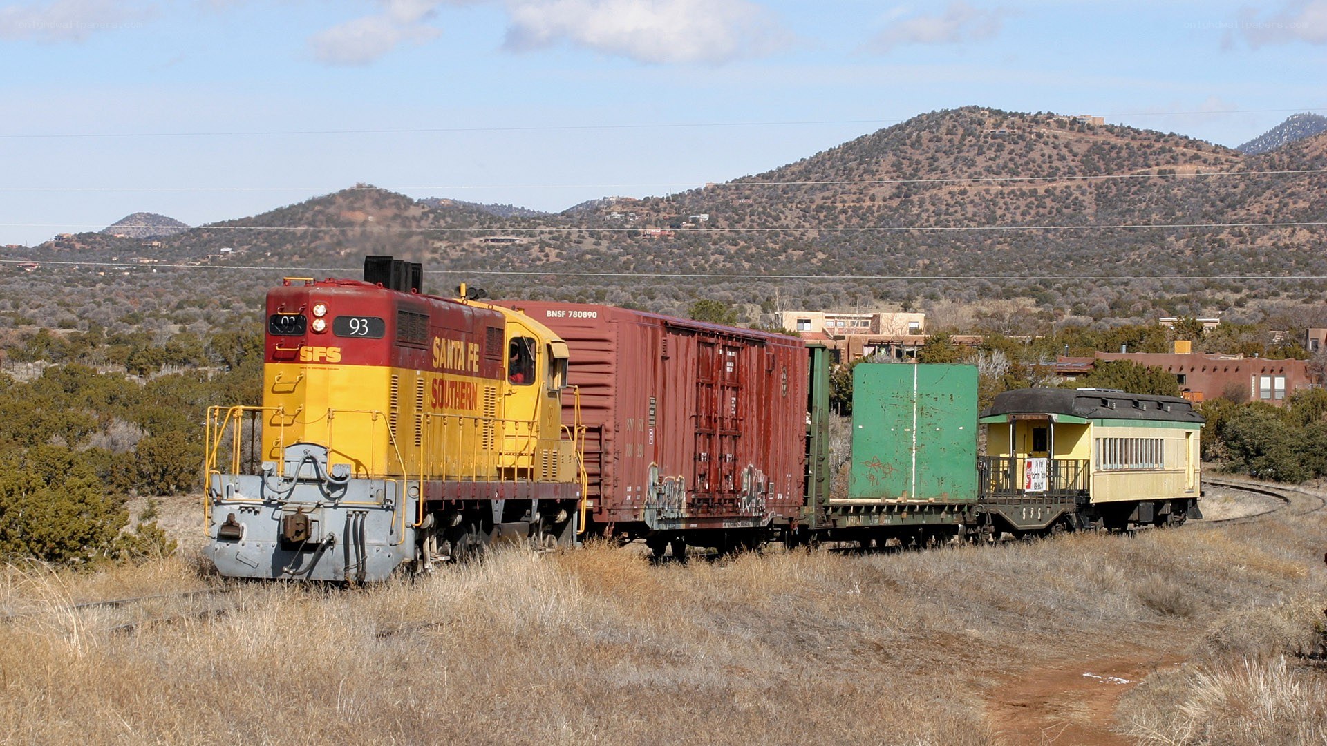 Santa Fe Southern train in desert
