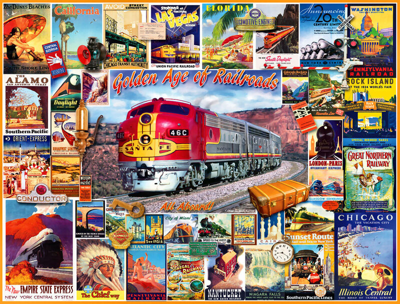 Santa Fe Train Collage