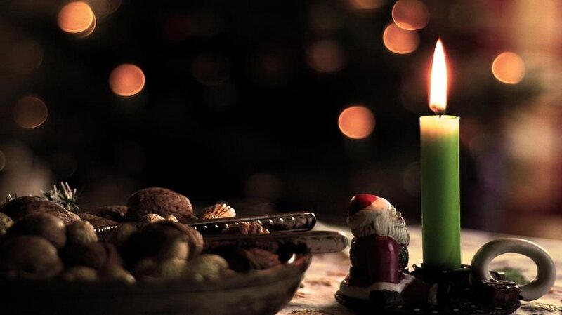 Santa Figurine with Candle