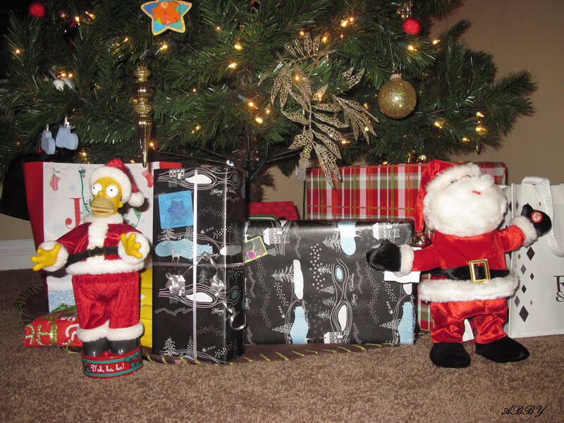 Santa Figurines under Tree