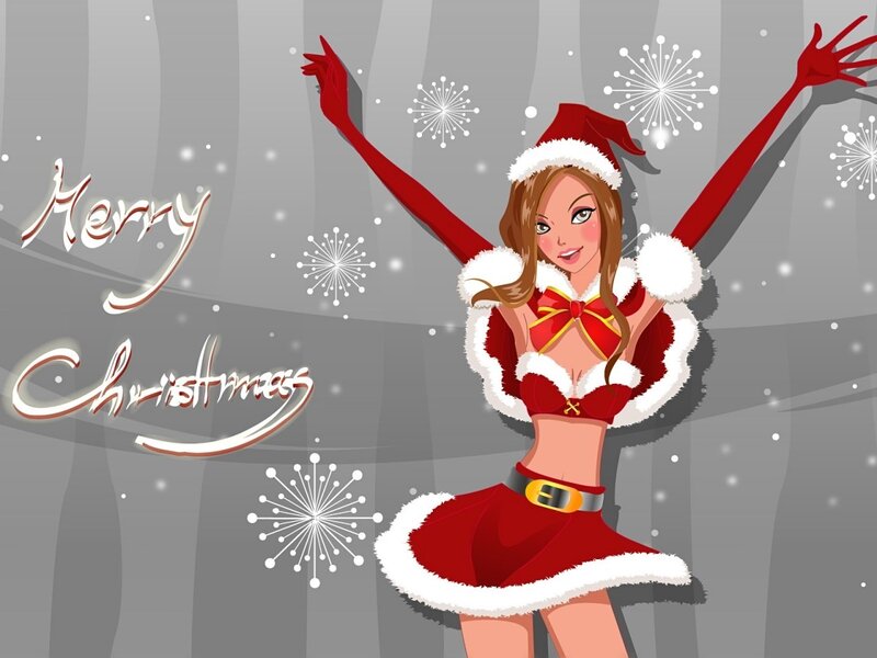 Santa girl celebrating Christmas