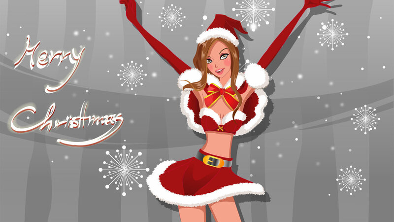 Santa girl dancing