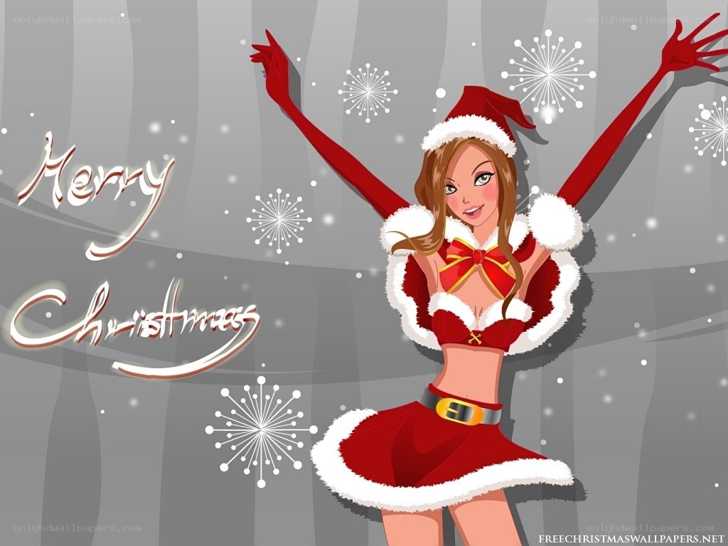 Santa girl festive greeting