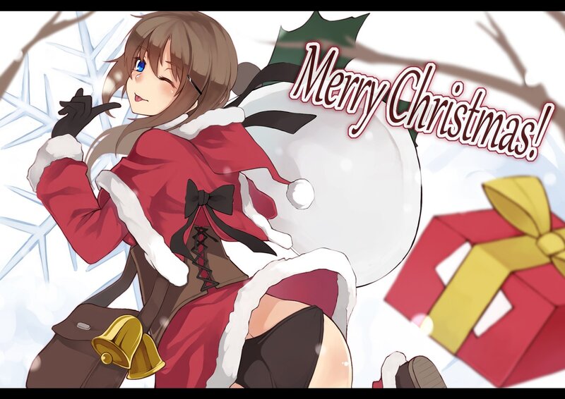 Santa girl in snow