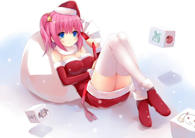 Santa girl in snow