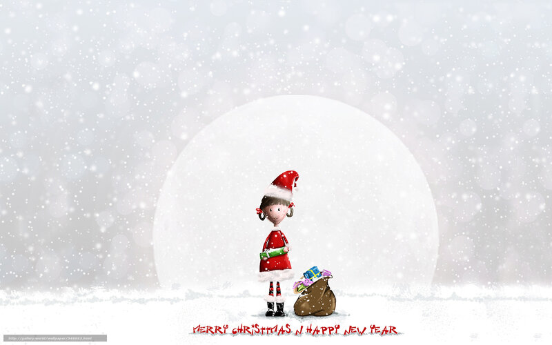 Santa girl in snowy scene