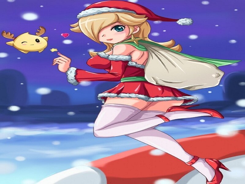 Santa girl in winter