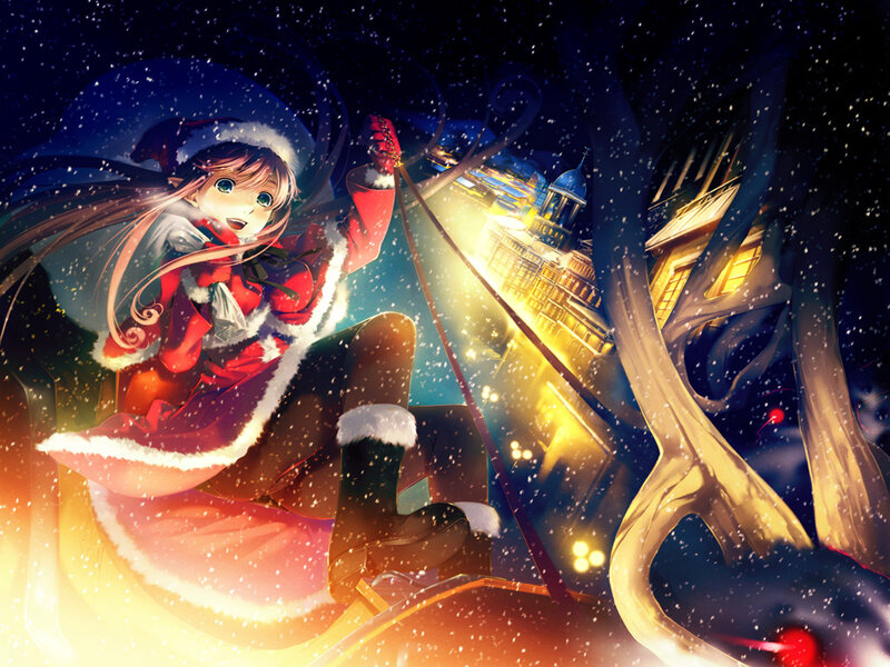 Santa girl on a sleigh