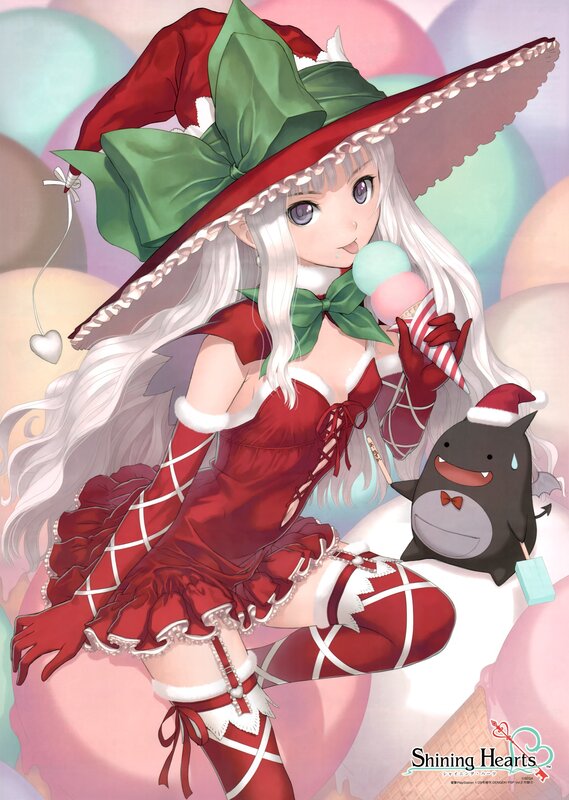 Santa girl with ice cream