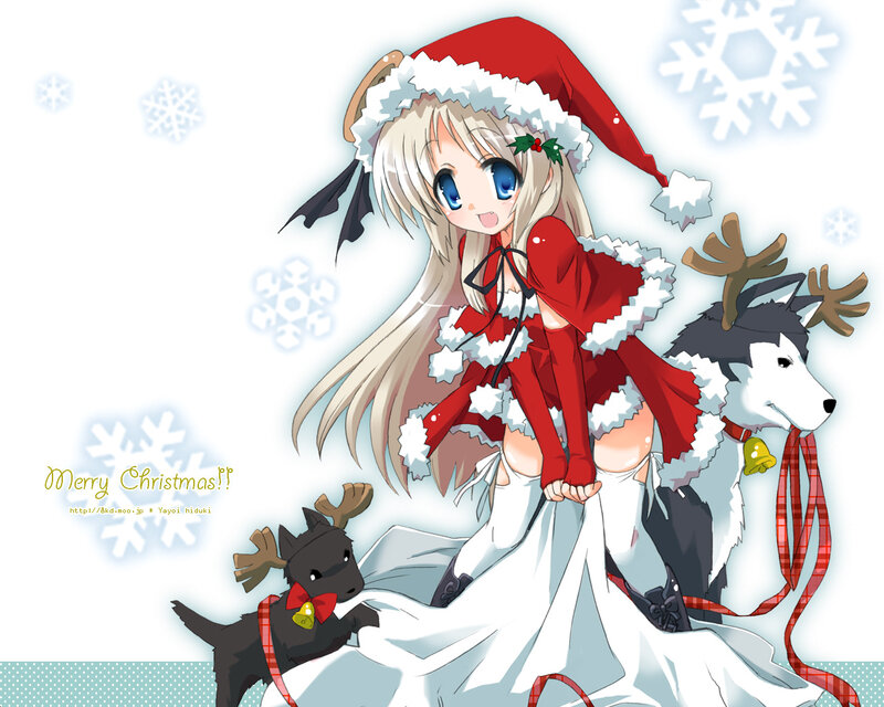 Santa girl with reindeer