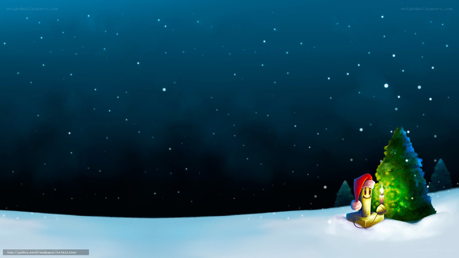 Santa hat character in snow