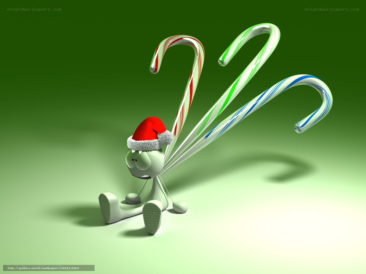 Santa hat character with candy canes