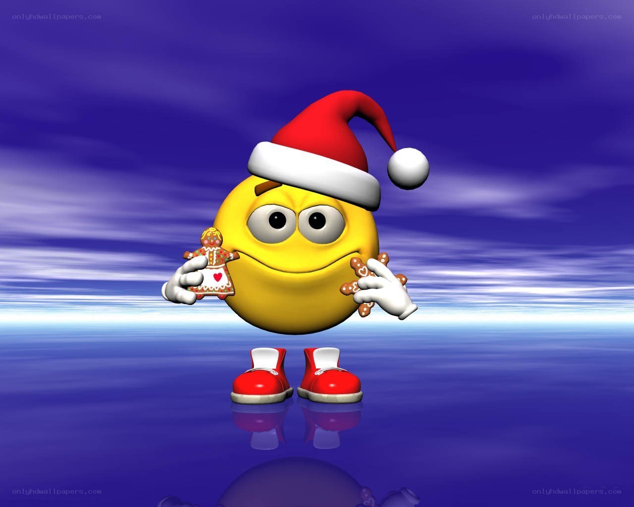 Santa hat emoji with gingerbread