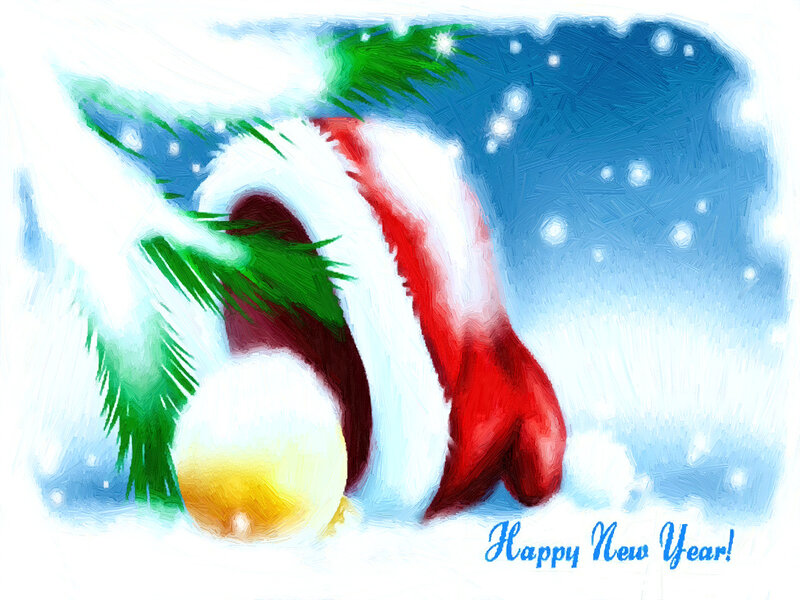 Santa Hat in Snow — White