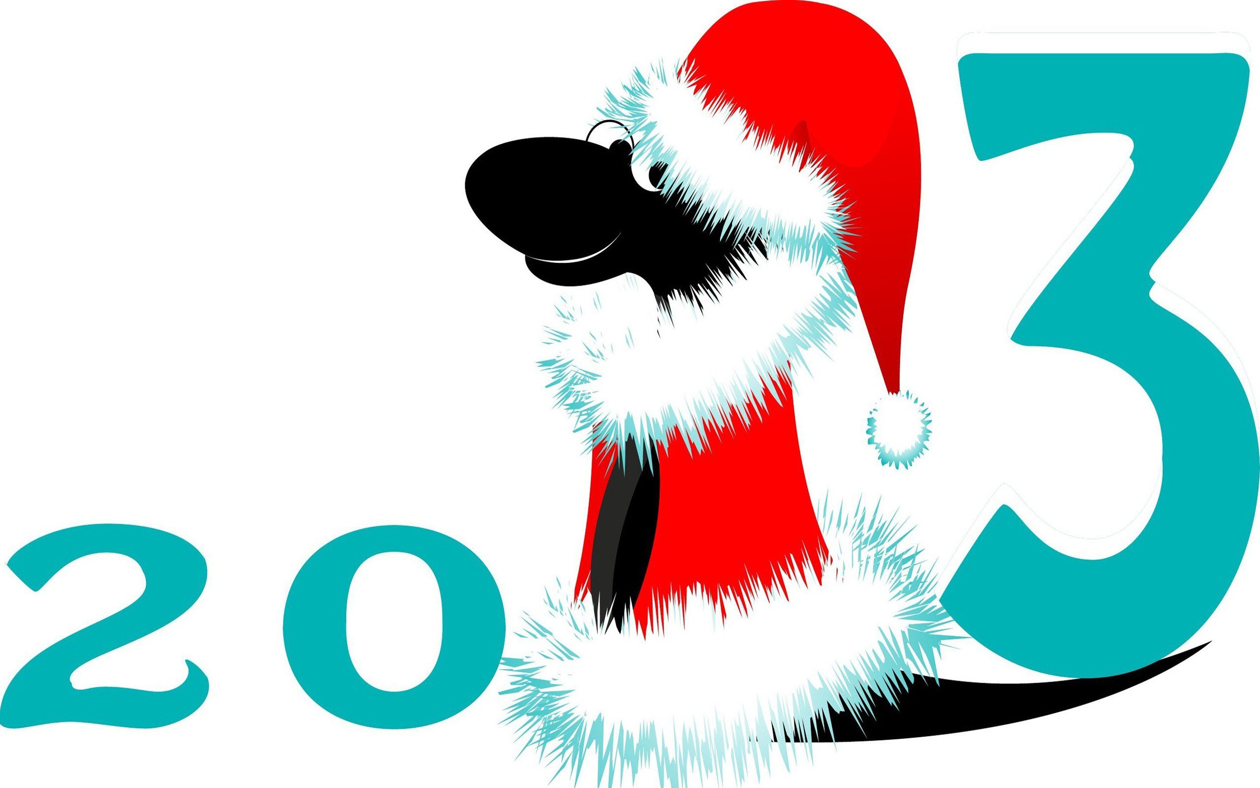 Santa hat on a cartoon dog