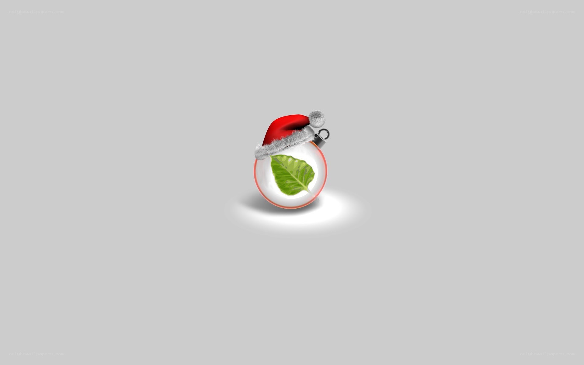Santa hat on a leaf ornament
