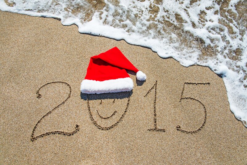 Santa Hat on Beach — Red