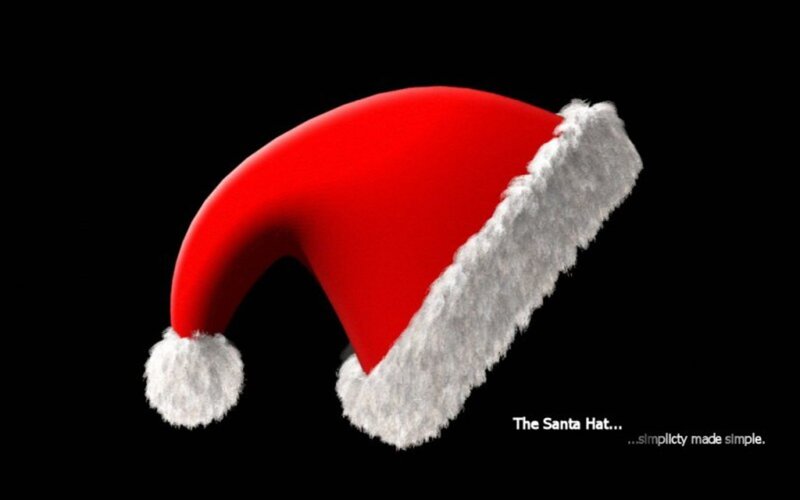 Santa hat on black background